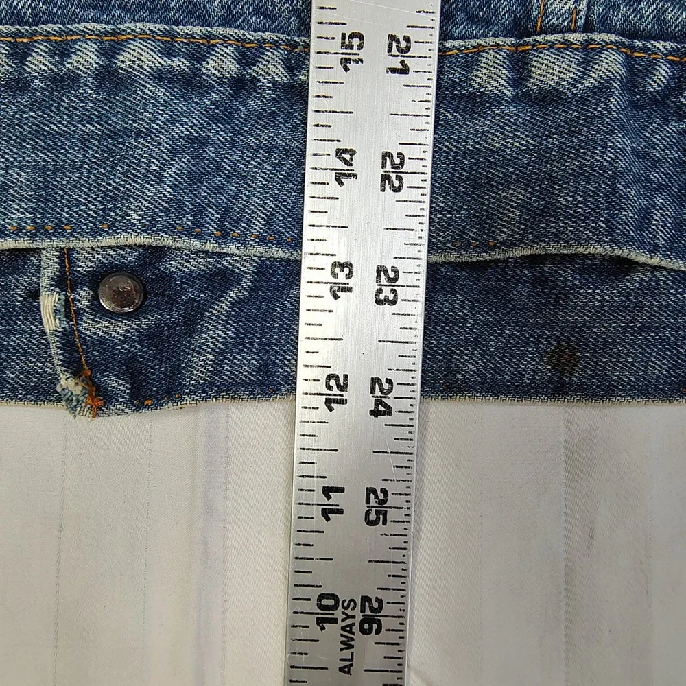 Vintage Levis Mens Denim Trucker Jacket Size 44 Blue Cotton Distressed Type III - Picture 11 of 13